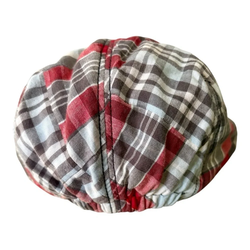 Crazy 8 Red and Gray Plaid Kids Newsboy Cap